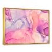 Pink and Purple Abstract Marble Texture I Canvas Wall Art Print