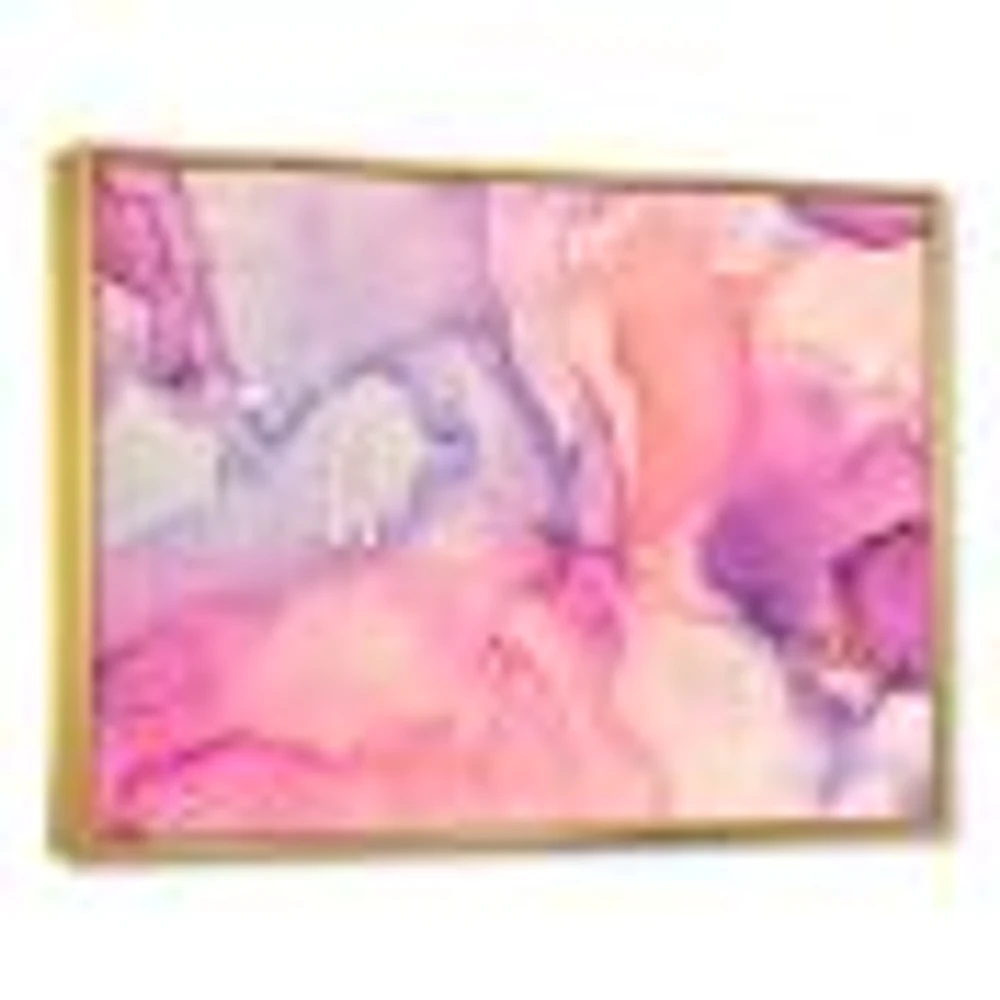 Pink and Purple Abstract Marble Texture I Canvas Wall Art Print