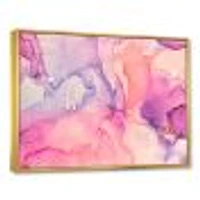 Pink and Purple Abstract Marble Texture I Canvas Wall Art Print