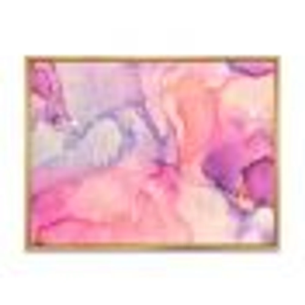 Pink and Purple Abstract Marble Texture I Canvas Wall Art Print