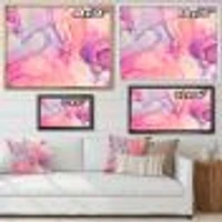 Pink and Purple Abstract Marble Texture I Canvas Wall Art Print