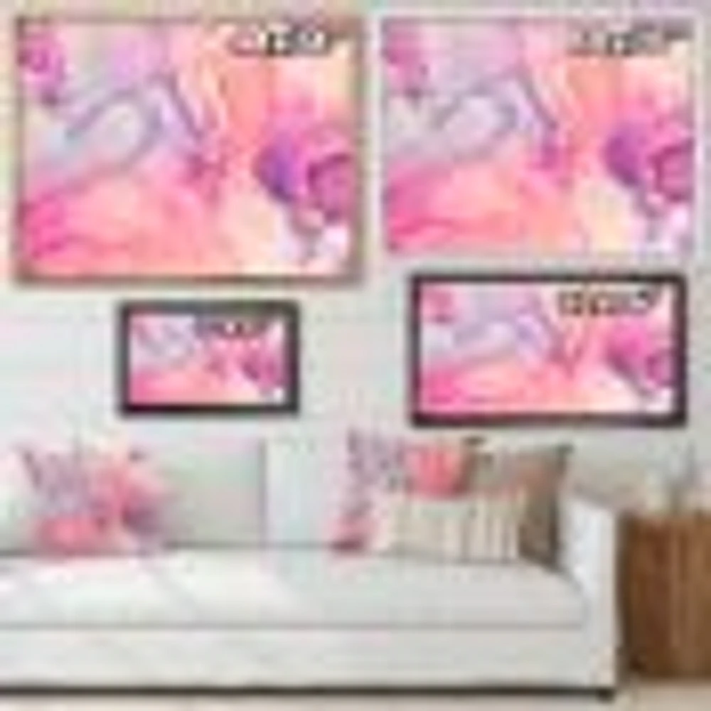 Pink and Purple Abstract Marble Texture I Canvas Wall Art Print