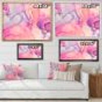 Pink and Purple Abstract Marble Texture I Canvas Wall Art Print