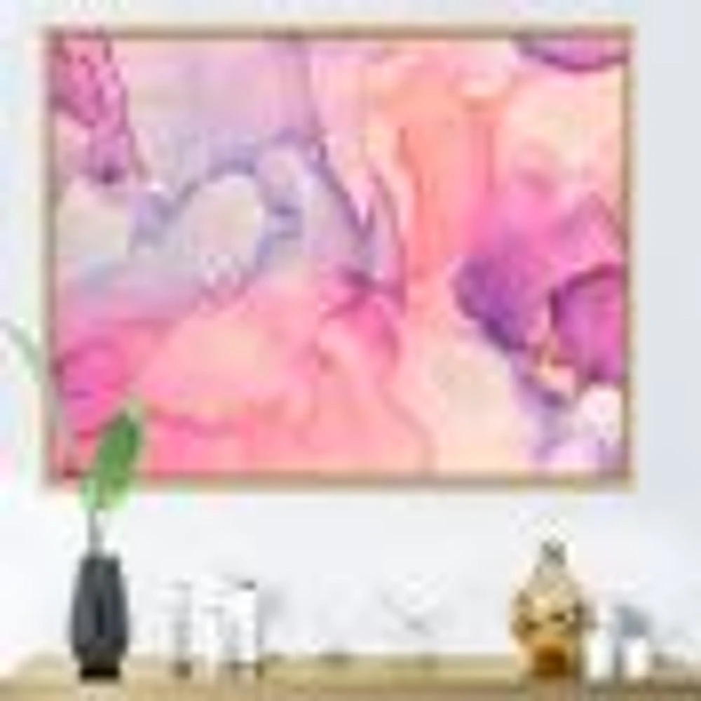 Pink and Purple Abstract Marble Texture I Canvas Wall Art Print