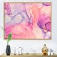 Pink and Purple Abstract Marble Texture I Canvas Wall Art Print