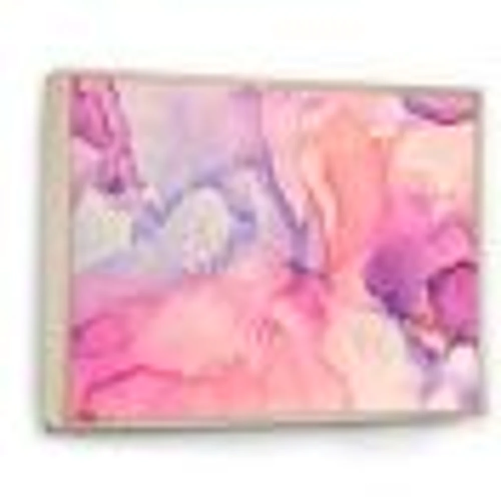 Pink and Purple Abstract Marble Texture I Canvas Wall Art Print