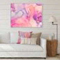 Pink and Purple Abstract Marble Texture I Canvas Wall Art Print