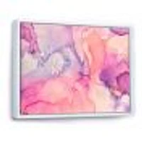 Pink and Purple Abstract Marble Texture I Canvas Wall Art Print