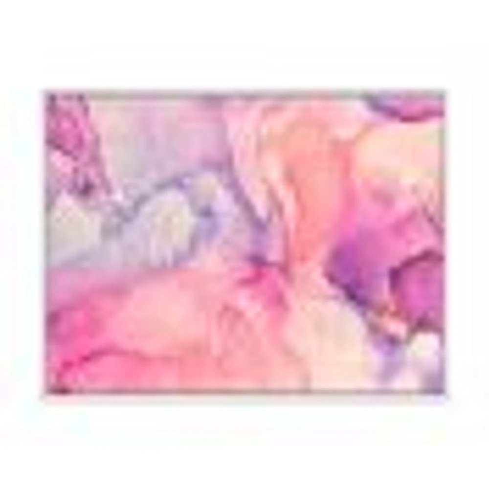 Pink and Purple Abstract Marble Texture I Canvas Wall Art Print