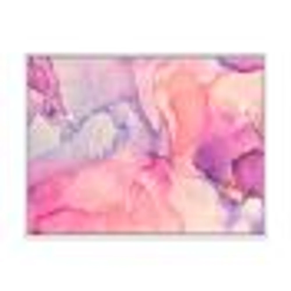 Pink and Purple Abstract Marble Texture I Canvas Wall Art Print