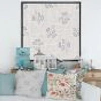 Watercolor Farmhouse Flower Motif Background XI Canvas Wall Art Print