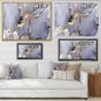 Closeup of Black and Golden Abstract Marble Texture Canvas Wall Art Print