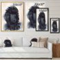 Portrait of The Black Poodle Puppy with Curly Coat  Canvas Wall Art Print