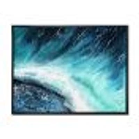 Navy Blue Ocean Waves with White Seafoam I Canvas Wall Art Print