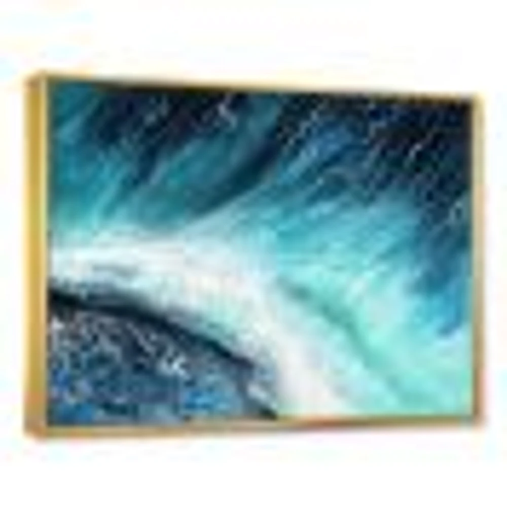 Navy Blue Ocean Waves with White Seafoam I Canvas Wall Art Print