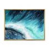 Navy Blue Ocean Waves with White Seafoam I Canvas Wall Art Print