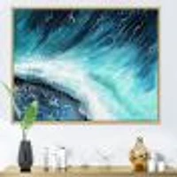 Navy Blue Ocean Waves with White Seafoam I Canvas Wall Art Print