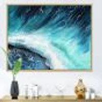 Navy Blue Ocean Waves with White Seafoam I Canvas Wall Art Print