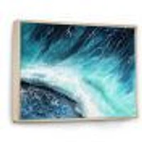 Navy Blue Ocean Waves with White Seafoam I Canvas Wall Art Print