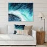 Navy Blue Ocean Waves with White Seafoam I Canvas Wall Art Print