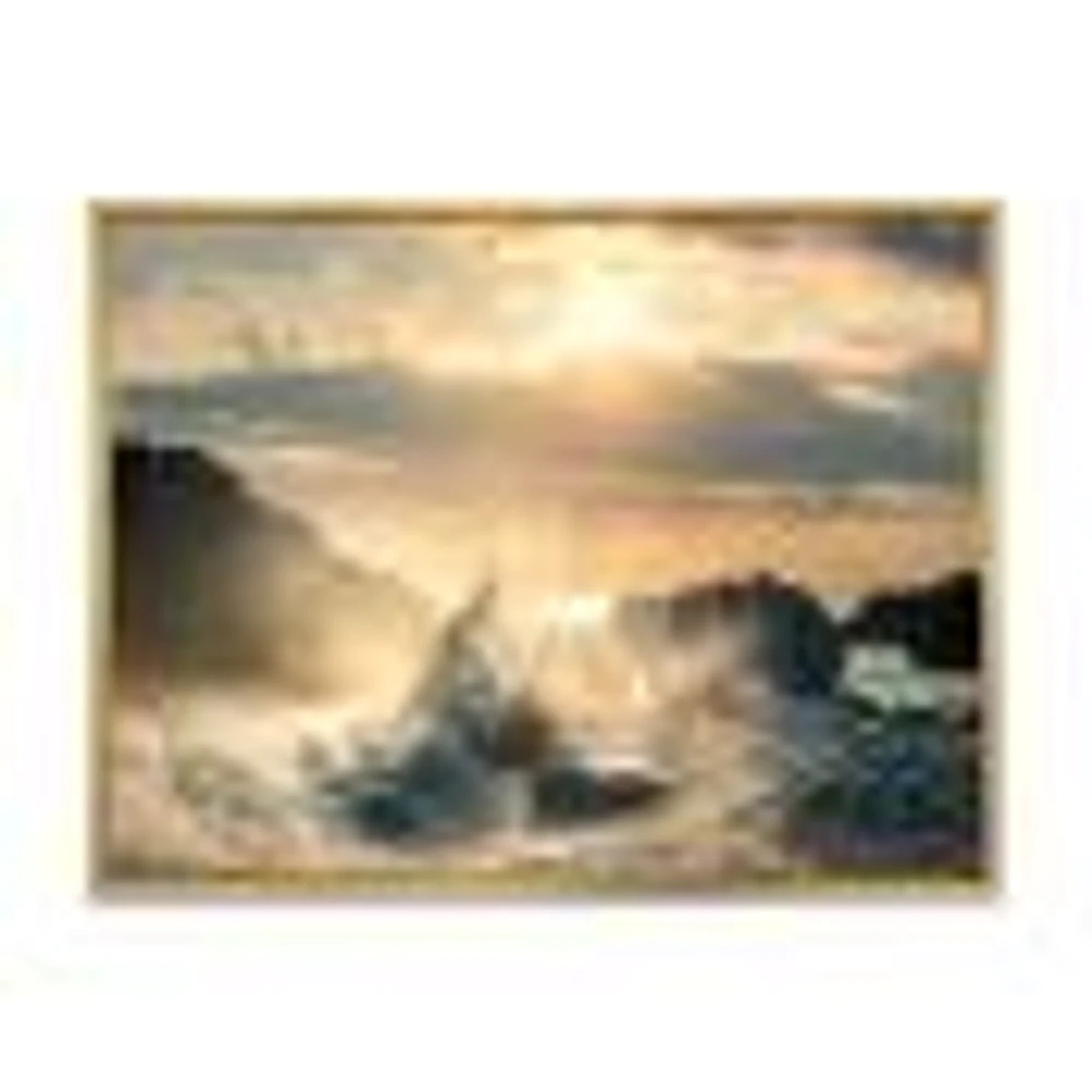 Big Wave Hit the Rock at Beach Canvas Wall Art Print