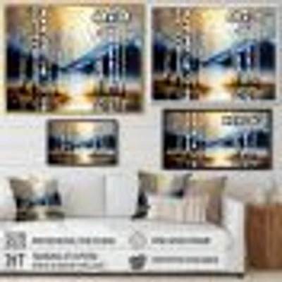 Monochrome Golden Birch Trees By The River IV Wall Art