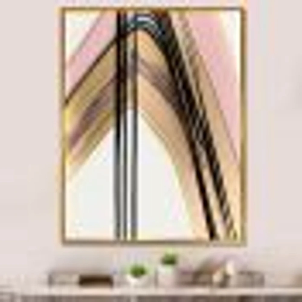 Minimalism Pink And Gold Cubic Fusion V Wall Art