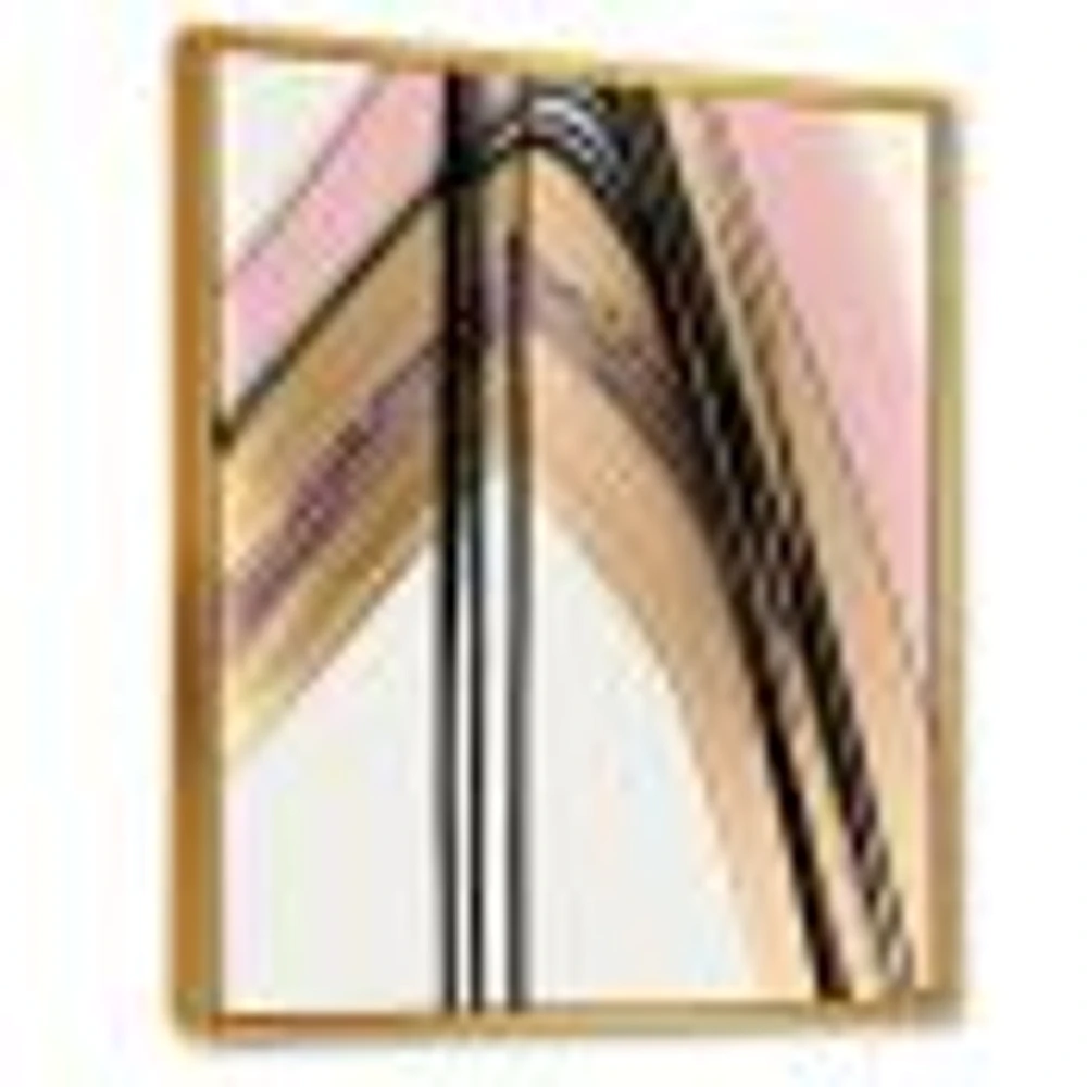 Minimalism Pink And Gold Cubic Fusion V Wall Art