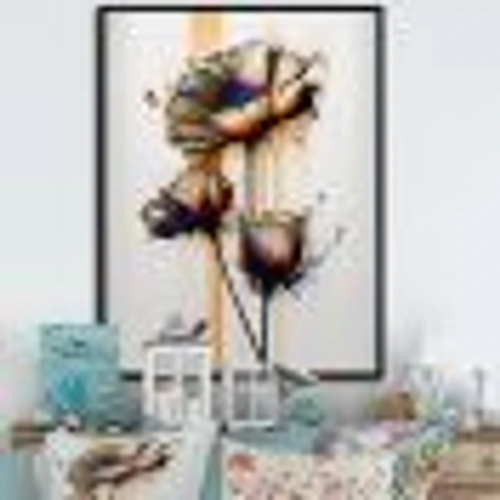 Orange Daisy Flower On Abstract Fusion I Wall Art