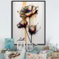 Orange Daisy Flower On Abstract Fusion I Wall Art