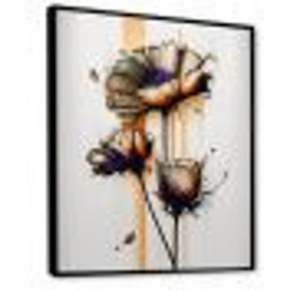 Orange Daisy Flower On Abstract Fusion I Wall Art