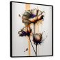 Orange Daisy Flower On Abstract Fusion I Wall Art