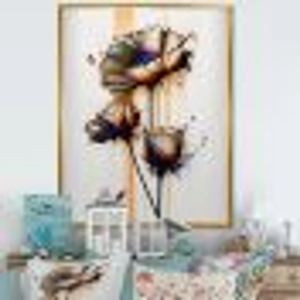 Orange Daisy Flower On Abstract Fusion I Wall Art