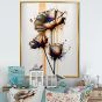 Orange Daisy Flower On Abstract Fusion I Wall Art