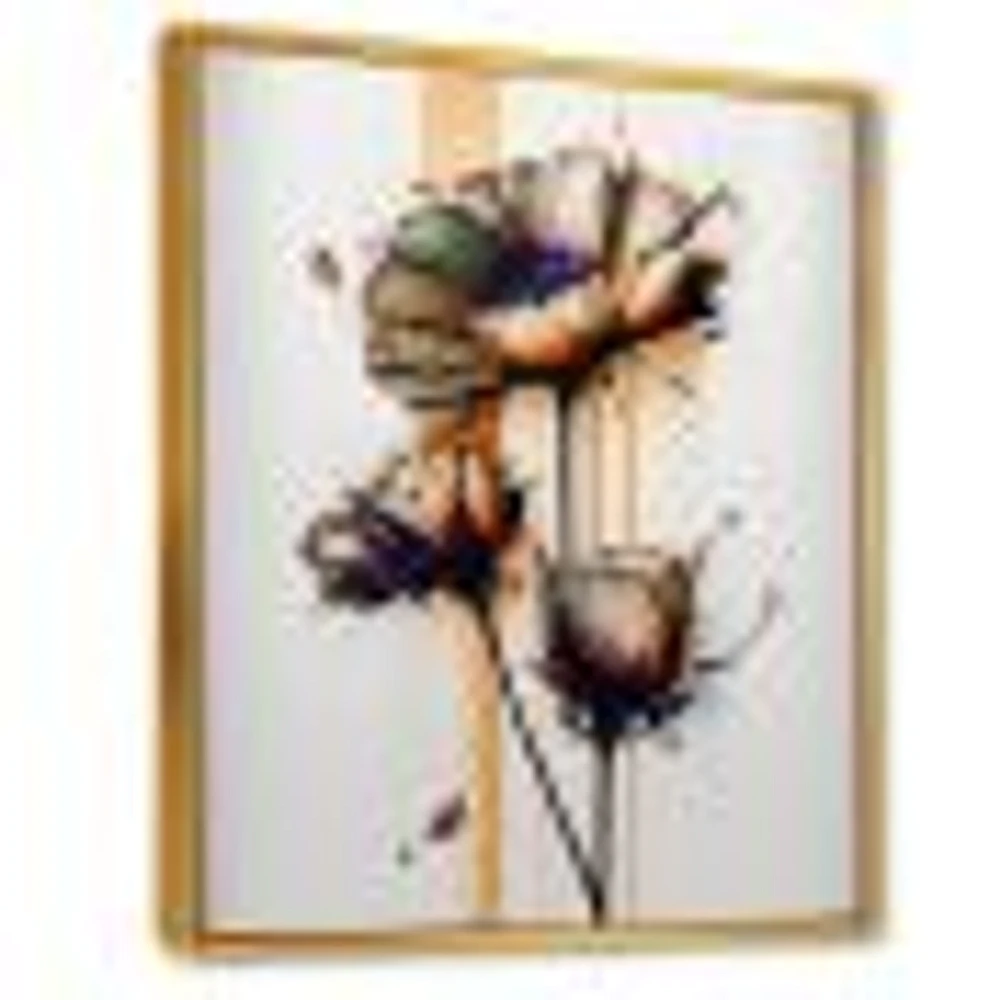 Orange Daisy Flower On Abstract Fusion I Wall Art