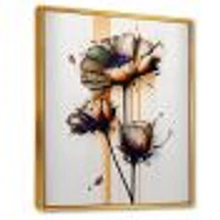 Orange Daisy Flower On Abstract Fusion I Wall Art