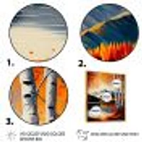 Red And Orange Birch Trees By The Lake V Wall Art