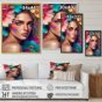 Floral Woman Portrait Wall Art
