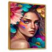 Floral Woman Portrait Wall Art