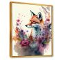 Cute Fox Floral Art Wall