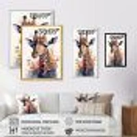 Cute Giraffe Floral Art I Wall