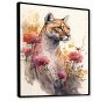 Cute Puma Floral Art Wall