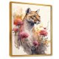 Cute Puma Floral Art Wall