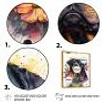 Cute Rottweilers Floral Art I Wall