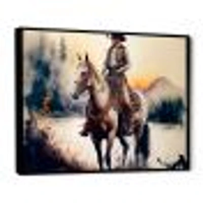 Western Cowboy Riding A Horse Wall Art