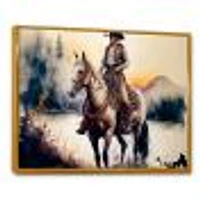 Western Cowboy Riding A Horse Wall Art
