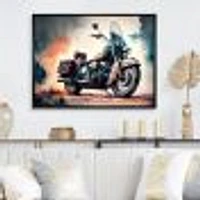 Motorcycle Parked The Desert I Wall Art