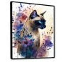 Cute Siamese Floral Art I Wall