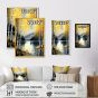 Monochrome Golden Birch Trees By The Lake I Wall Art