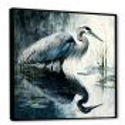 Cute Heron A Lake Floral Art IV Wall